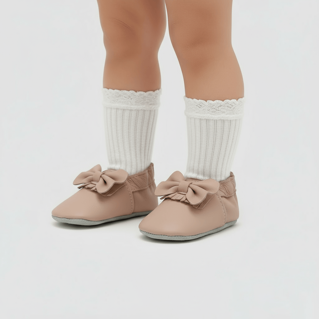 Chaussons en Cuir Bébé Fille
