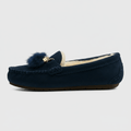 Chaussons en Cuir Fourrés pour Femme