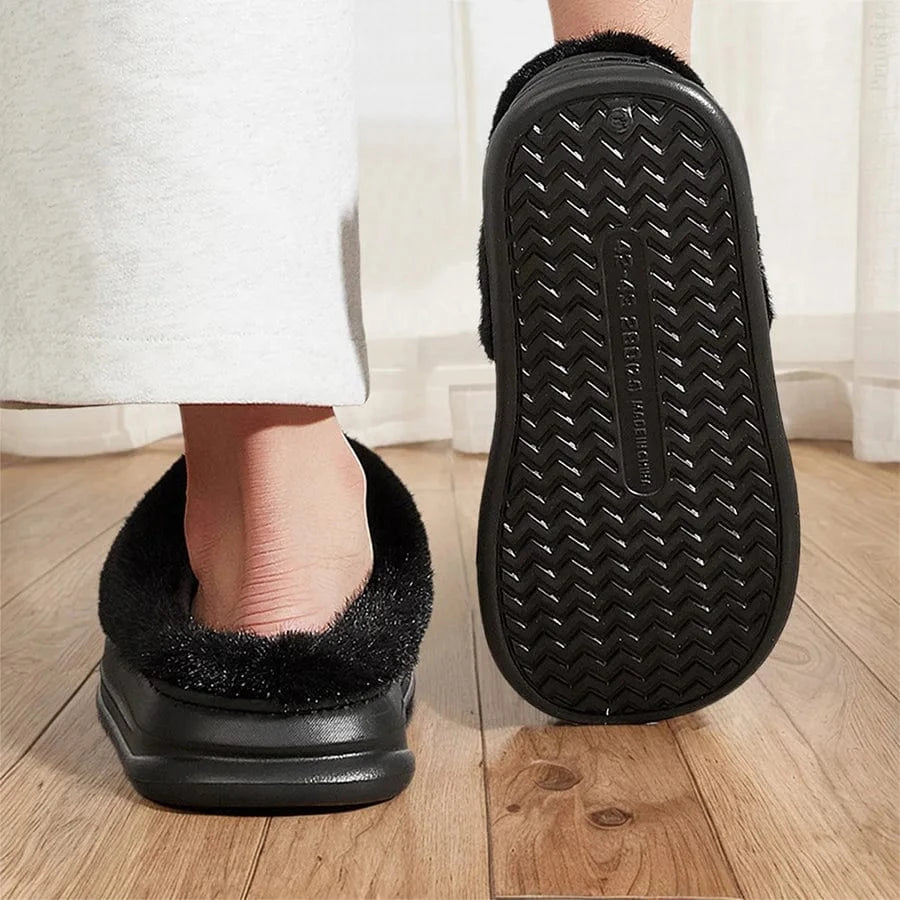 Chaussons en Similicuir Fourrés pour Homme