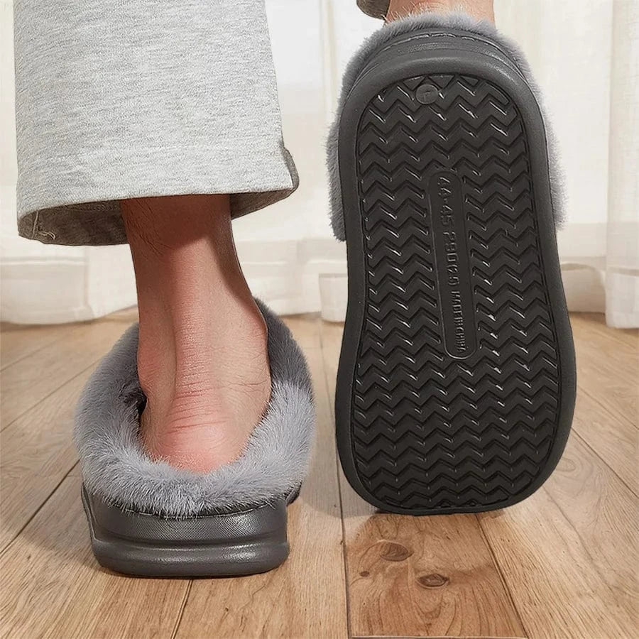 Chaussons en Similicuir Fourrés pour Homme