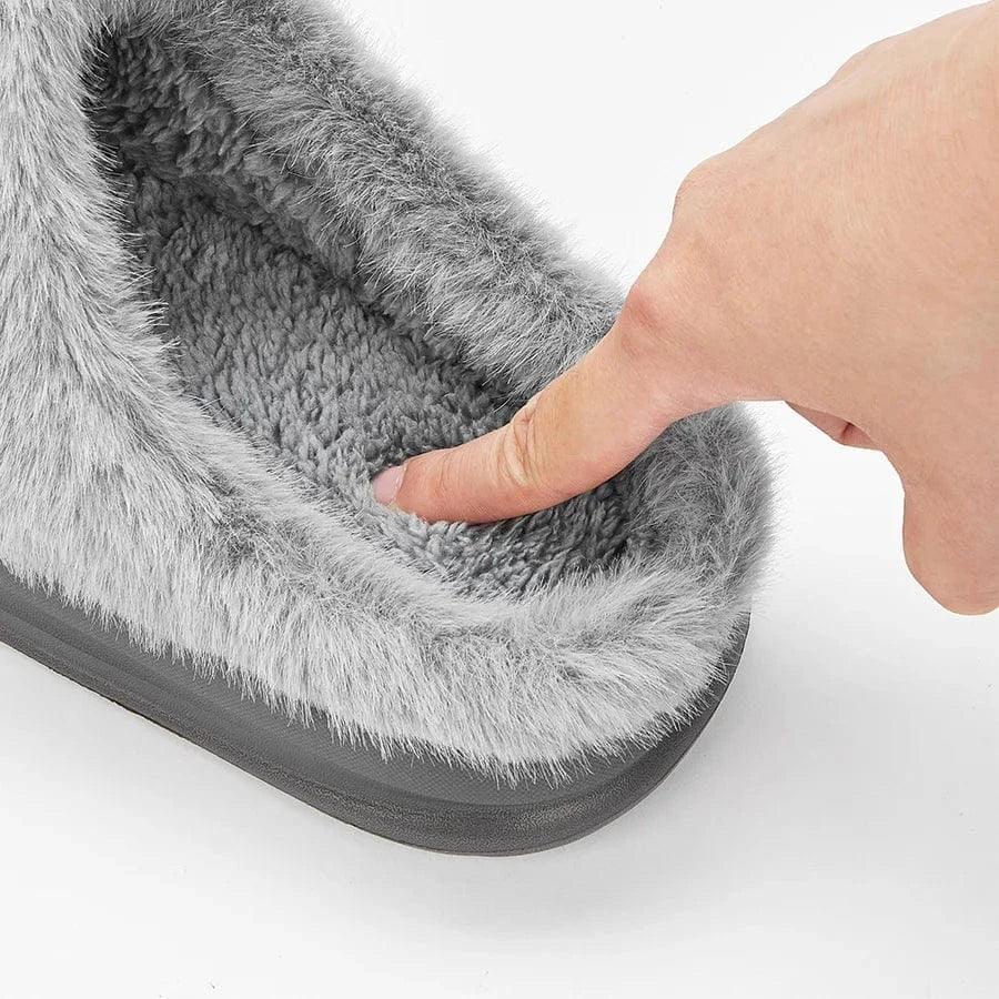 Chaussons en Similicuir Fourrés pour Homme