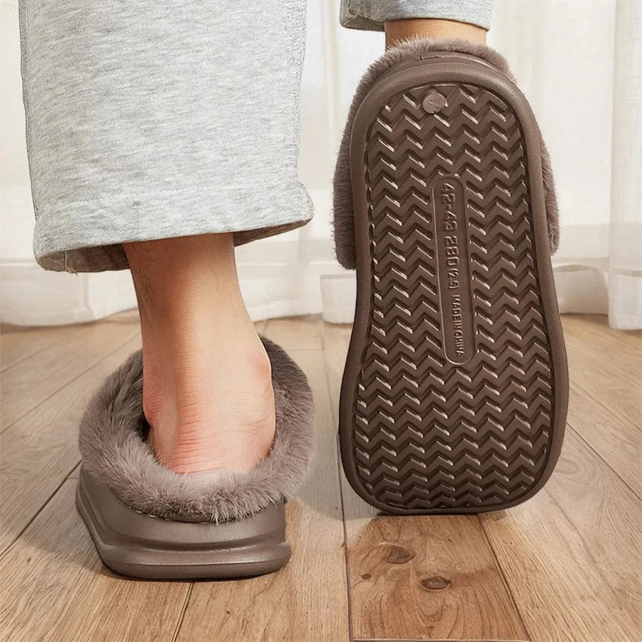 Chaussons en Similicuir Fourrés pour Homme