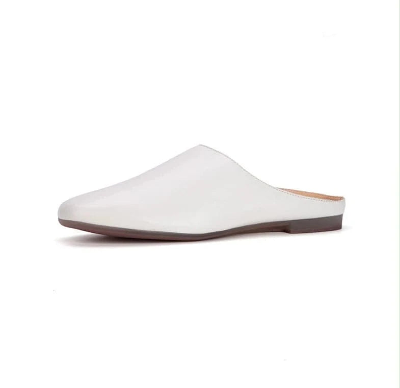 Chaussons en Cuir pour Femme Blanc / 34-35