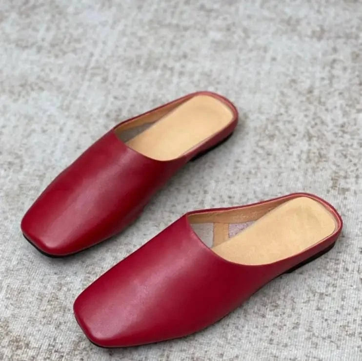 Chaussons en Cuir pour Femme Bordeaux / 34-35