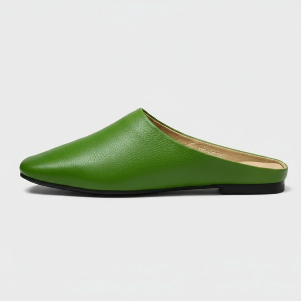 Chaussons en Cuir pour Femme Vert / 34-35