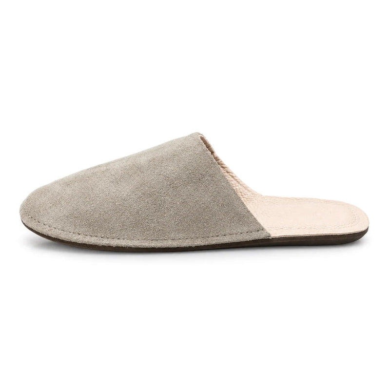 Chaussons en Cuir Retourné pour Femme OMBRIE Bochausson vue de profil