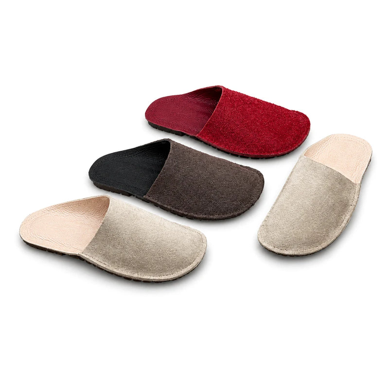 Chaussons en Cuir Retourné pour Femme OMBRIE Bochausson les coloris réunis