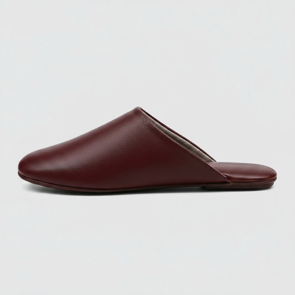 Chaussons en Cuir Souple pour Femme Bordeaux / 34-35