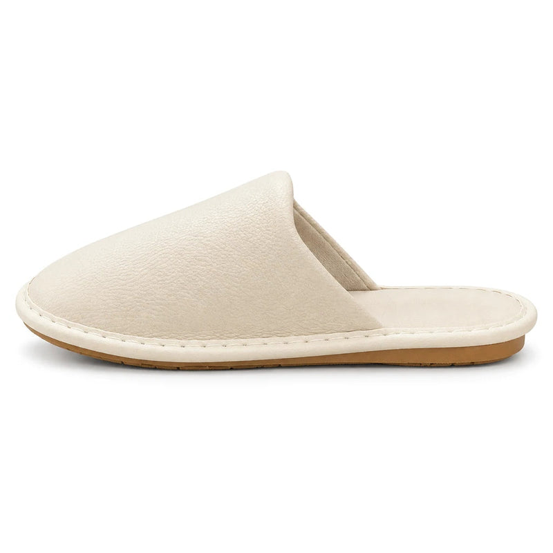 Chaussons en Cuir Surpiqué COPENHAGUE Bochausson vue de profil