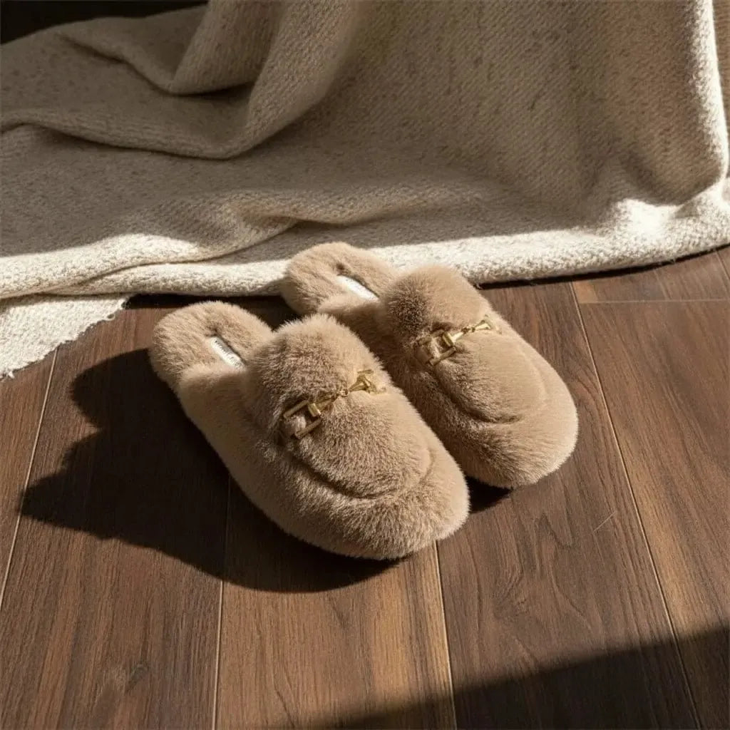 Chaussons en Fausse Fourrure pour Femme