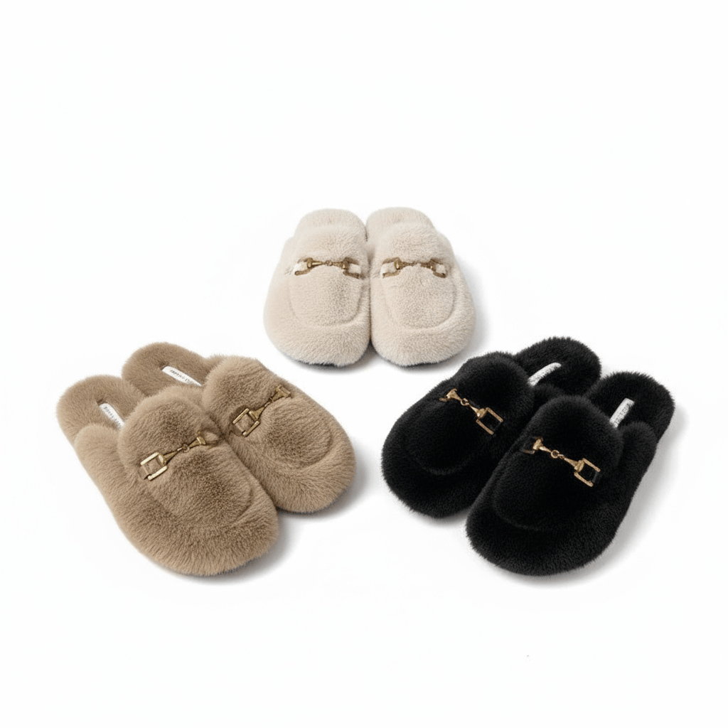 Chaussons en Fausse Fourrure pour Femme