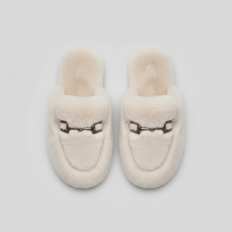 Chaussons en Fausse Fourrure pour Femme