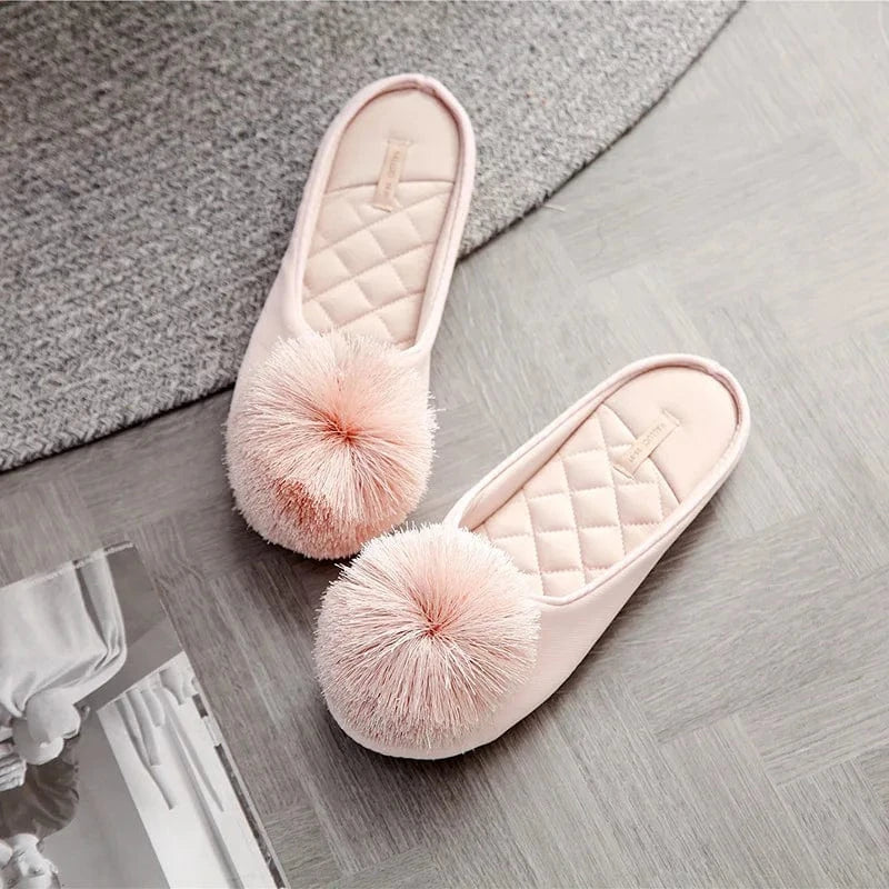 Chaussons en Satin pour Femme Rose / 36-37