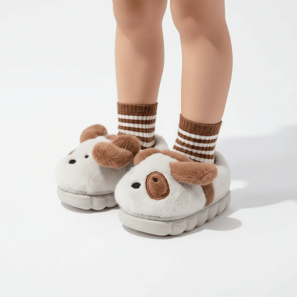 Chaussons Enfant Peluche Chien