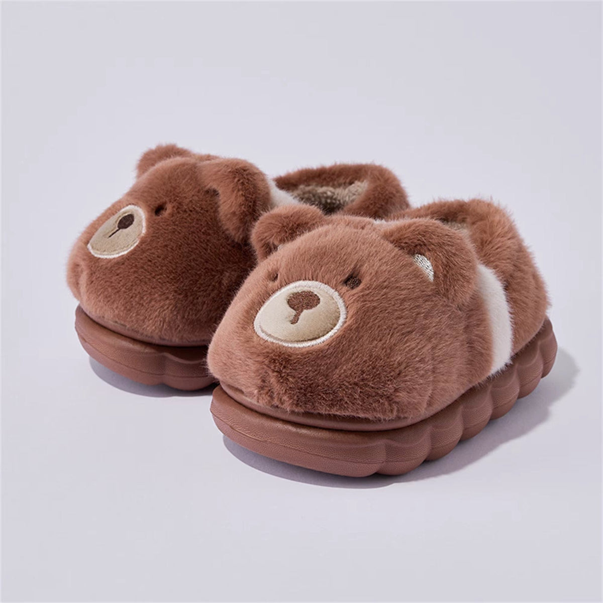 Chaussons Enfant Peluche Ours Marron / 21-22