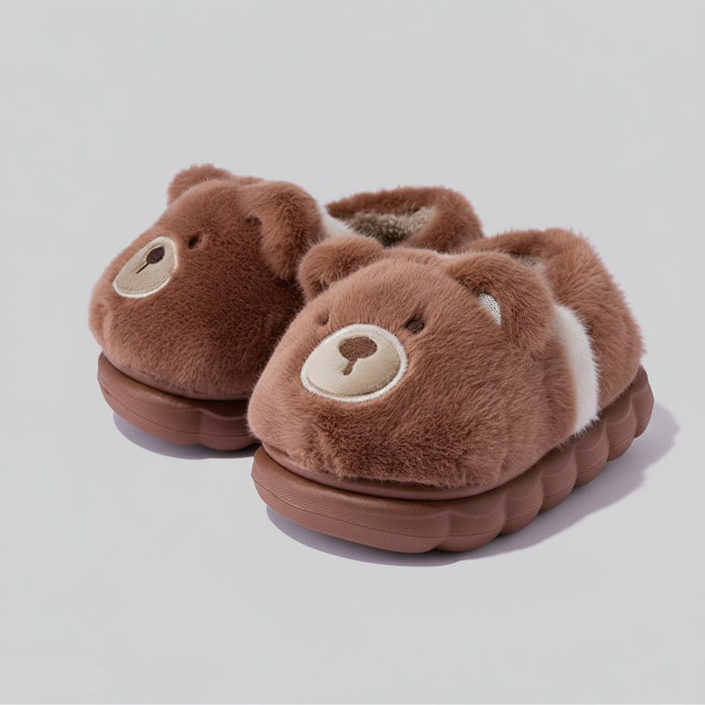 Chaussons Enfant Peluche Ours Marron / 21-22