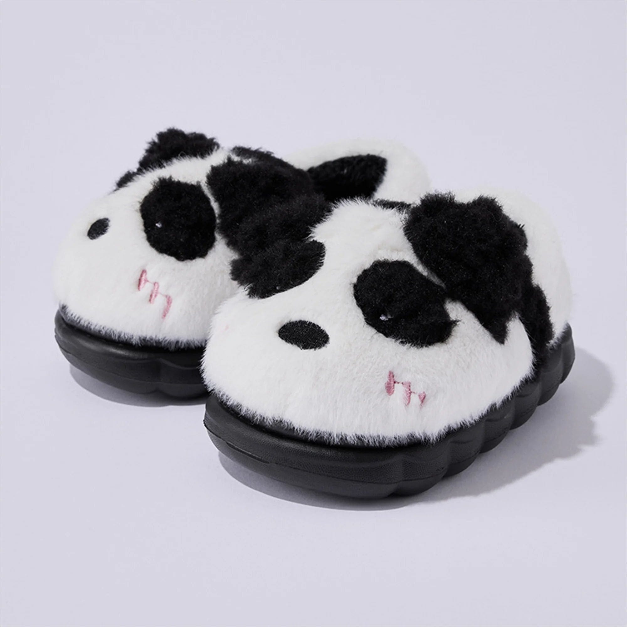 Chaussons Enfant Peluche Panda Noir / 21-22