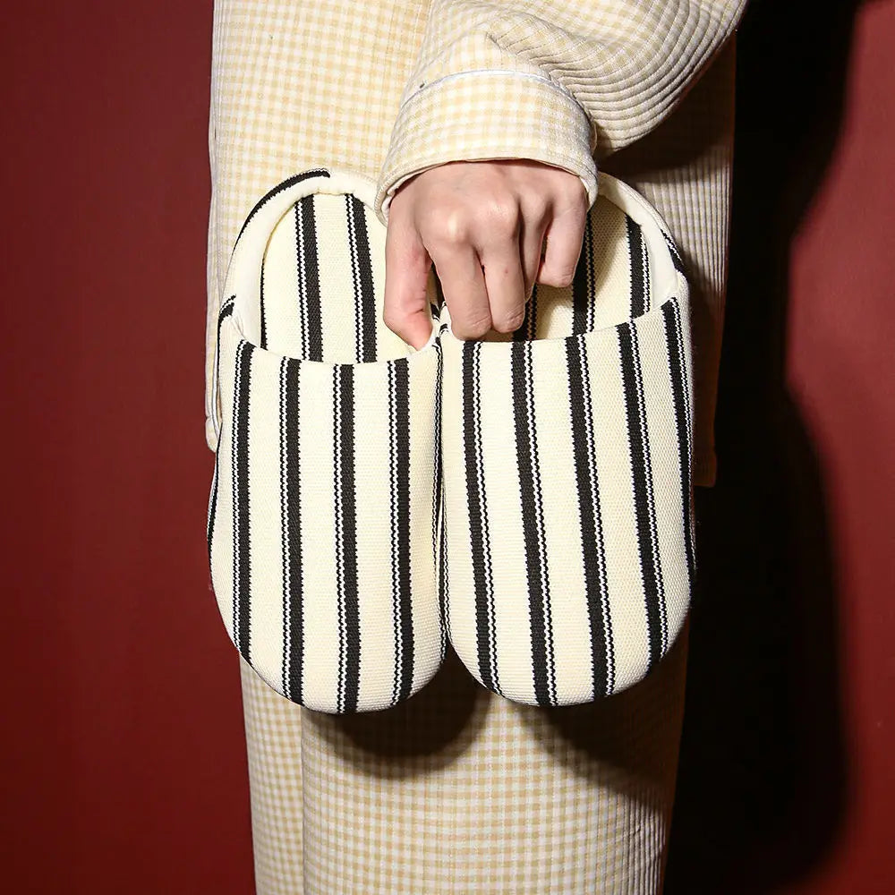 Chaussons femme été à rayures colorées Bochausson vue de face