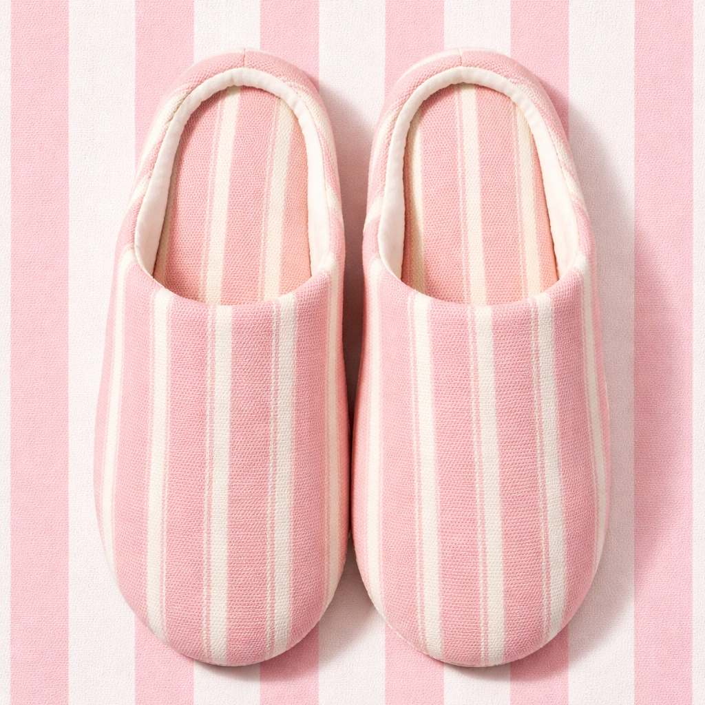 Chaussons femme été à rayures colorées Bochausson vue arriere