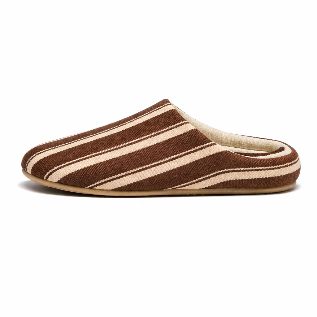 Chaussons femme été à rayures colorées Bochausson vue de cote