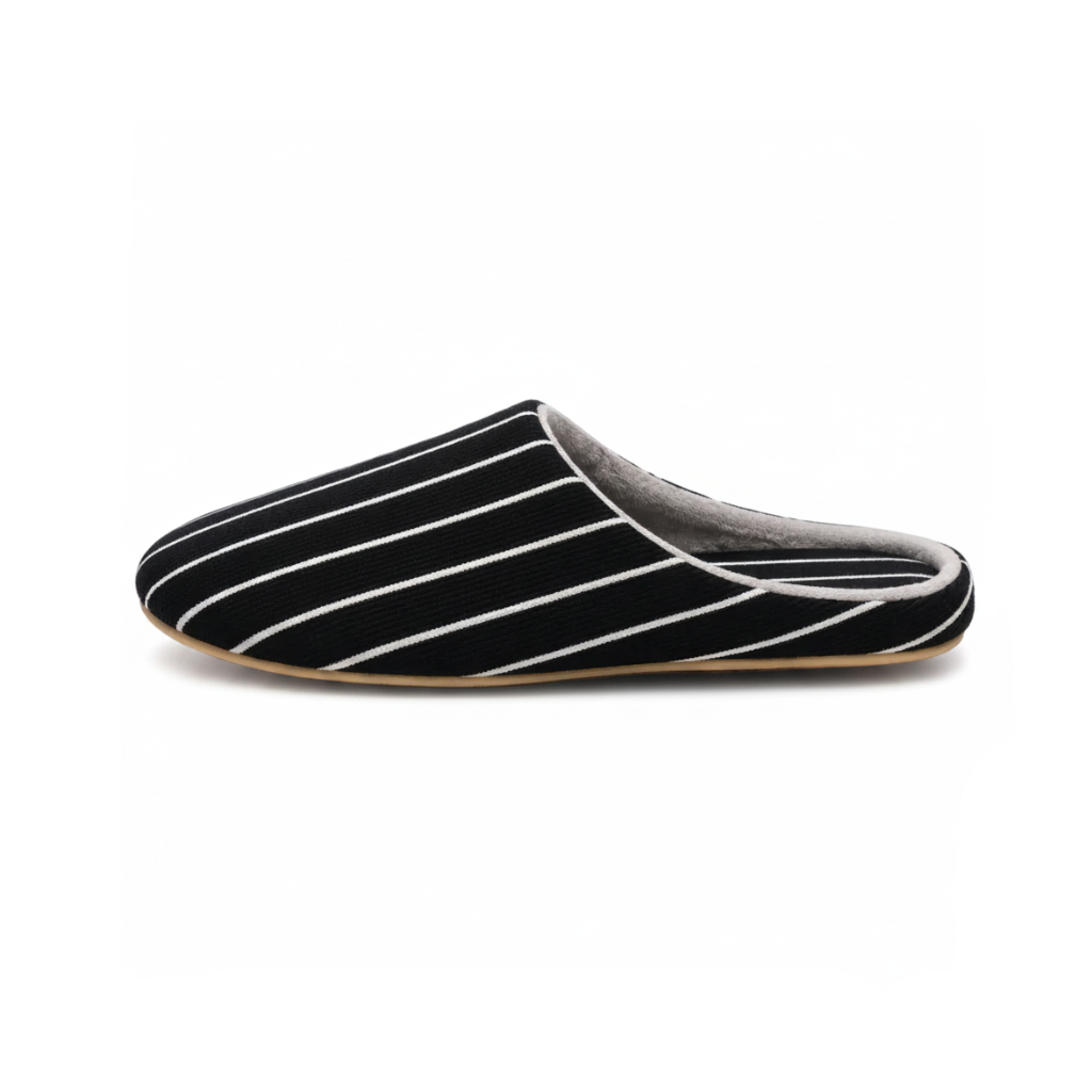 Chaussons femme été coton rayé Bochausson vue de face