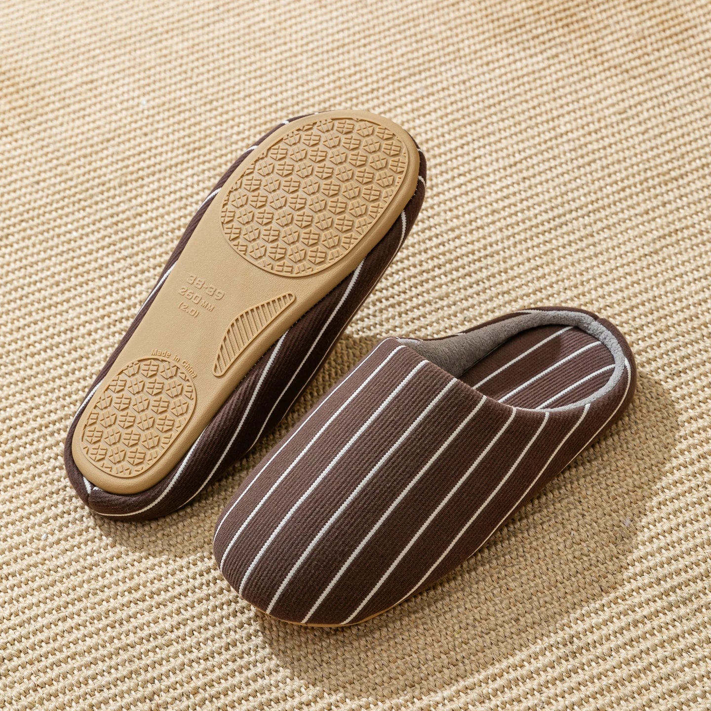 Chaussons femme été coton rayé Bochausson vue d ensemble