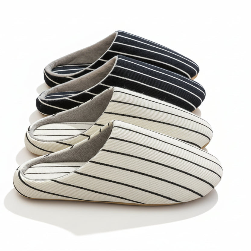 Chaussons femme été coton rayé Bochausson vue d ensemble