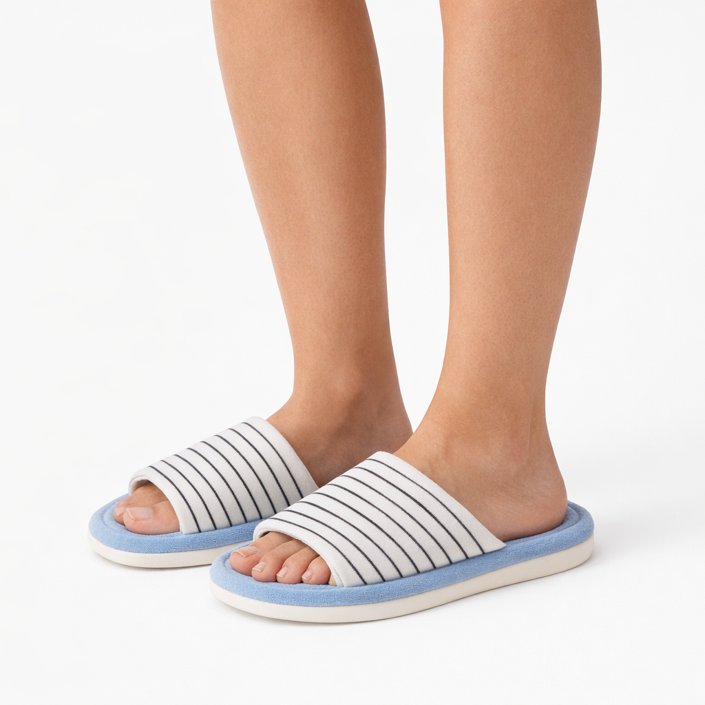 Chaussons femme été ouverts Bochausson vue de profil