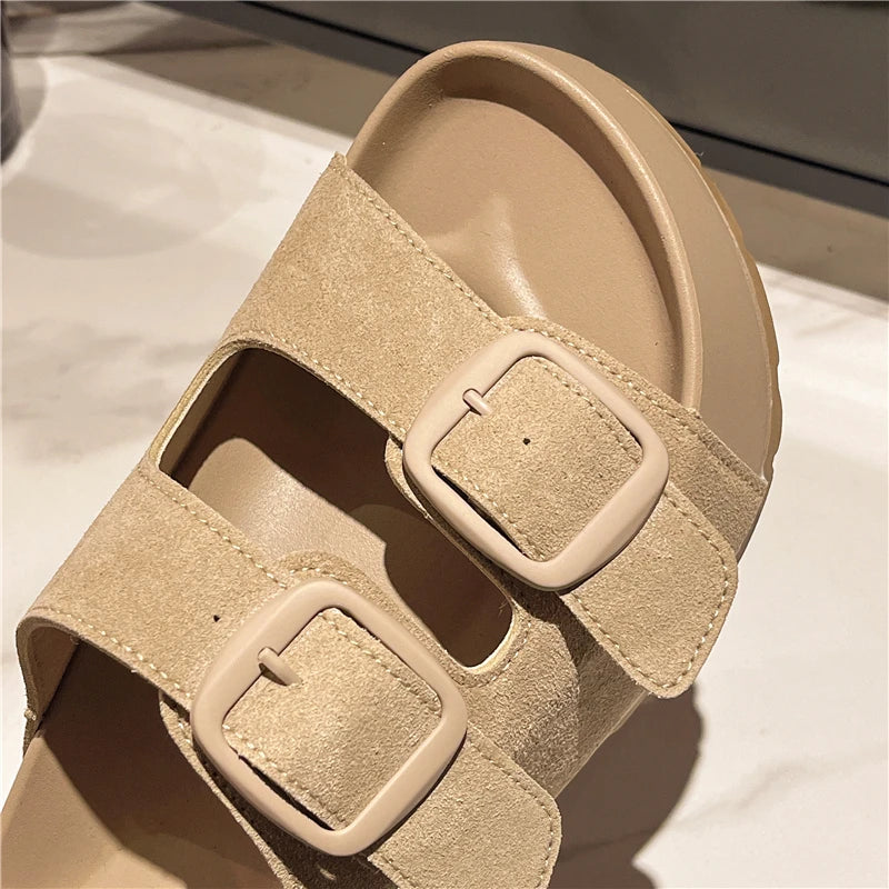 Chaussons femme été sandales Bochausson vue portee