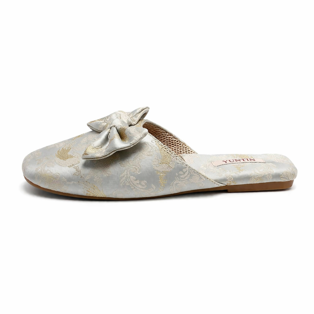 Chaussons femme mules à noeud Bochausson vue complete