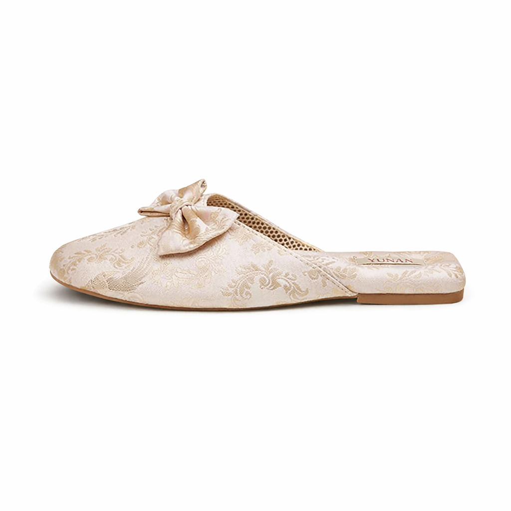 Chaussons femme mules à noeud Bochausson vue arriere
