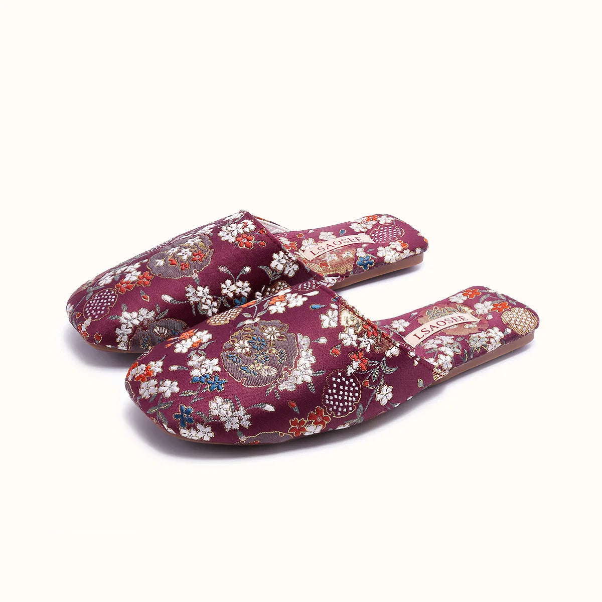 Chaussons femme mules brodées Bochausson vue d ensemble