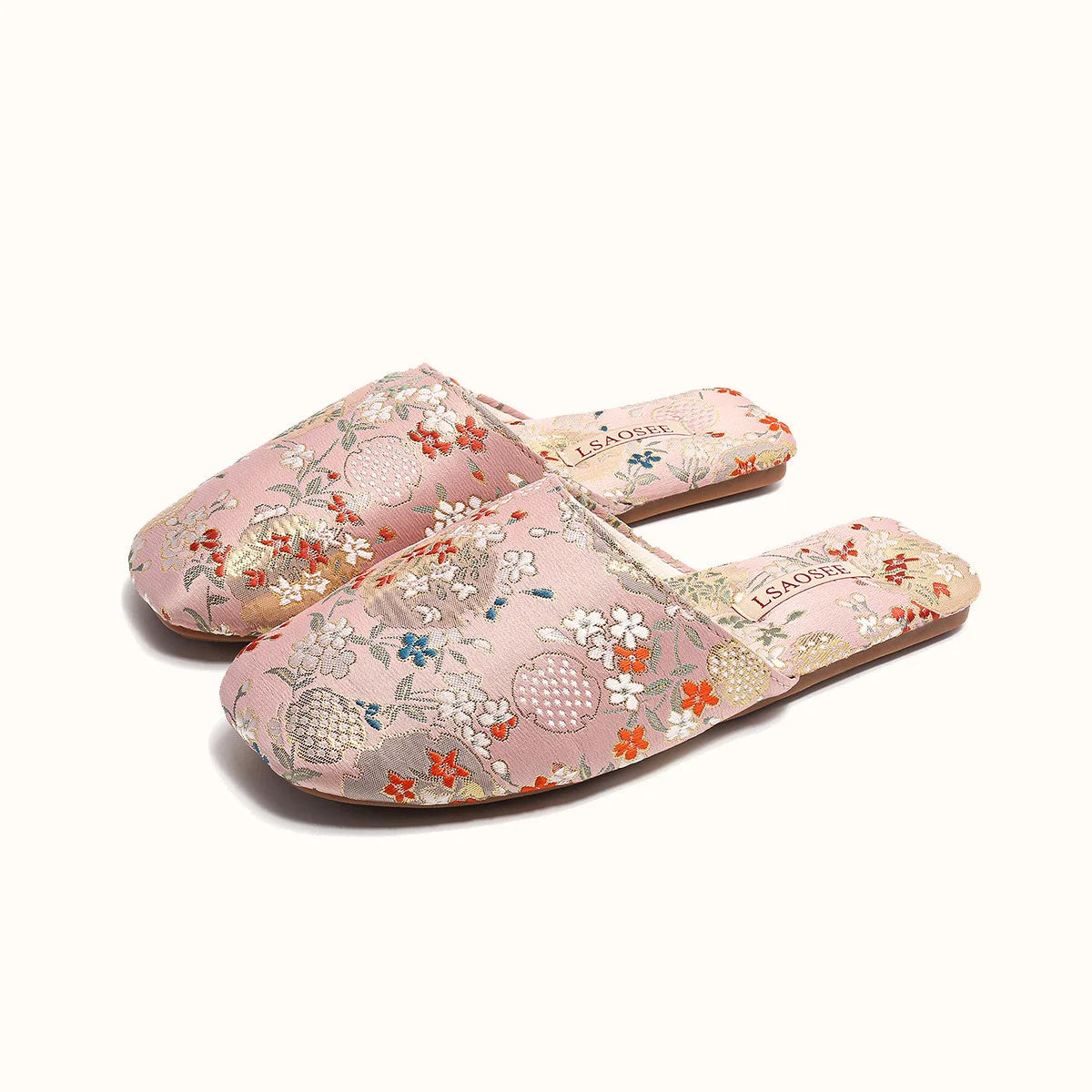 Chaussons femme mules brodées Bochausson vue de profil