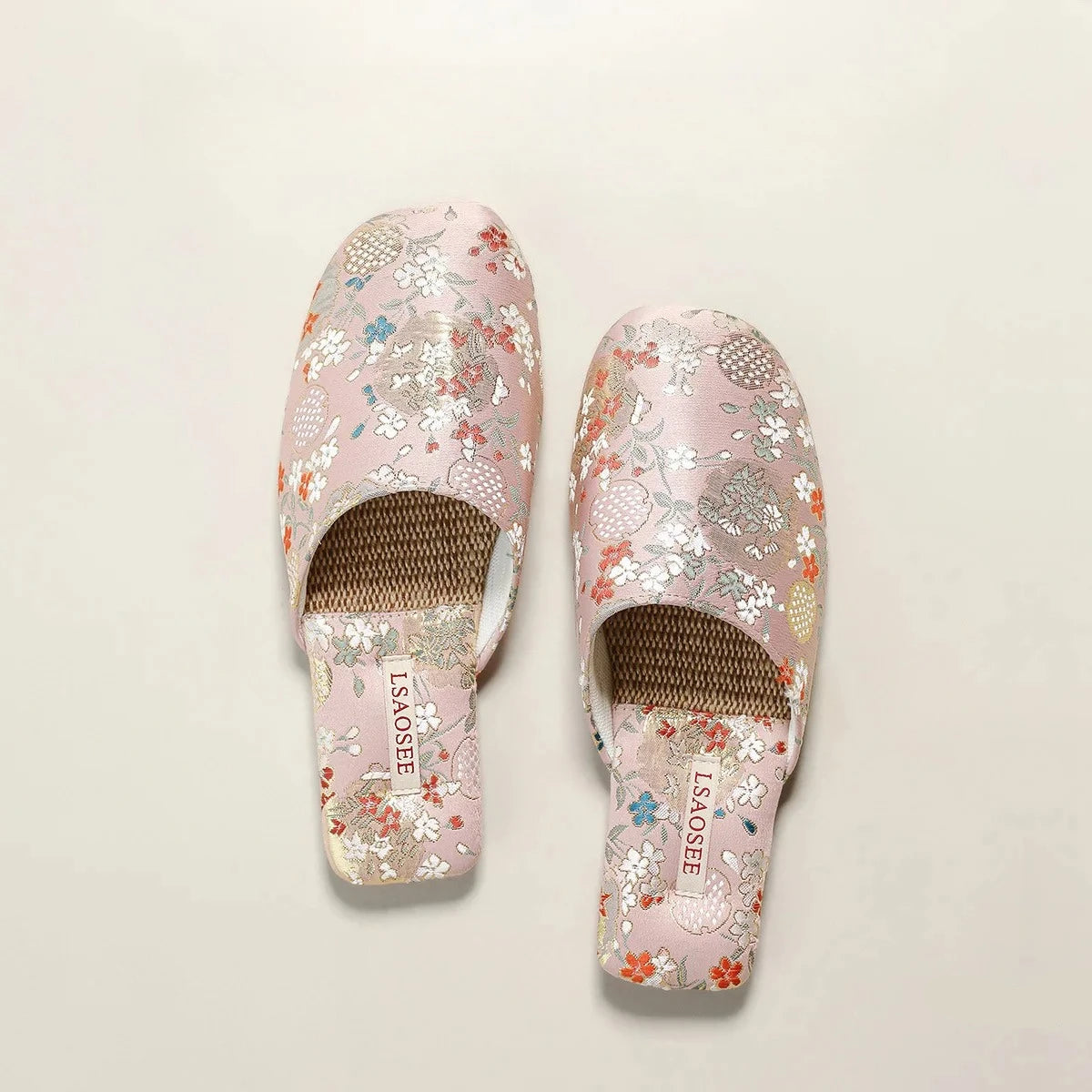 Chaussons femme mules brodées Bochausson vue de dessus
