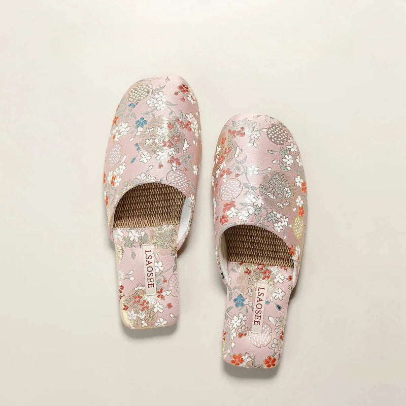 Chaussons femme mules brodées Bochausson vue de dessus