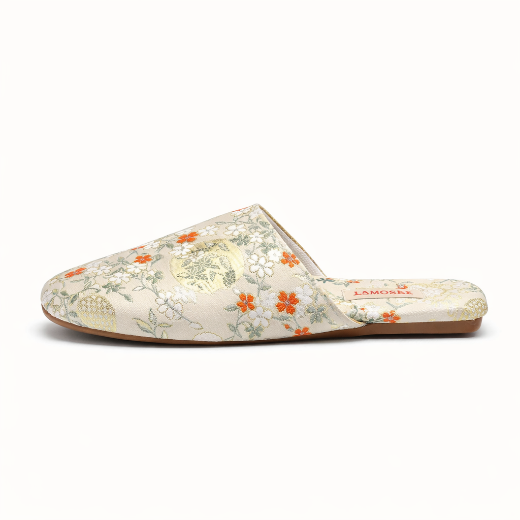 Chaussons femme mules brodées Bochausson detail