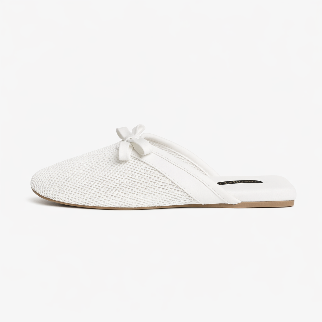 Chaussons femme mules en mesh Bochausson vue de profil