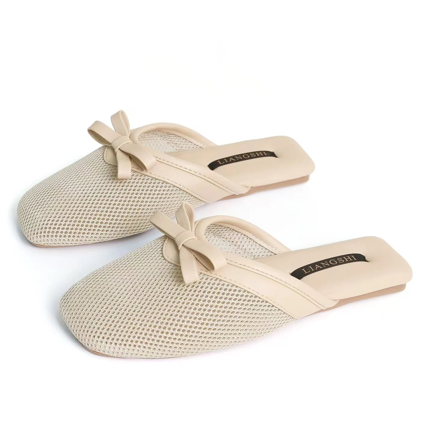 Chaussons femme mules en mesh Bochausson vue de profil
