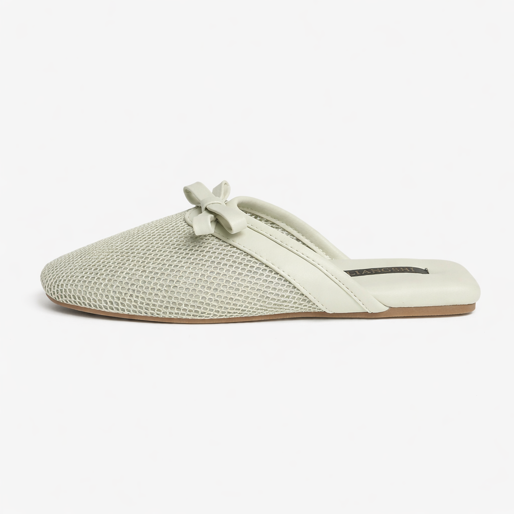 Chaussons femme mules en mesh Bochausson vue de cote