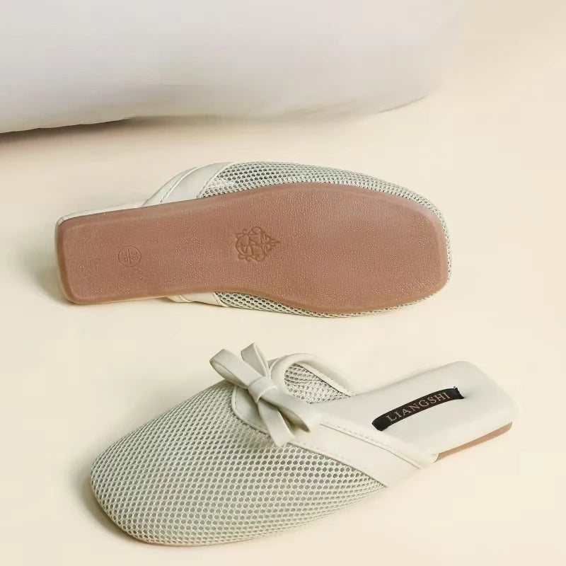 Chaussons femme mules en mesh Bochausson detail
