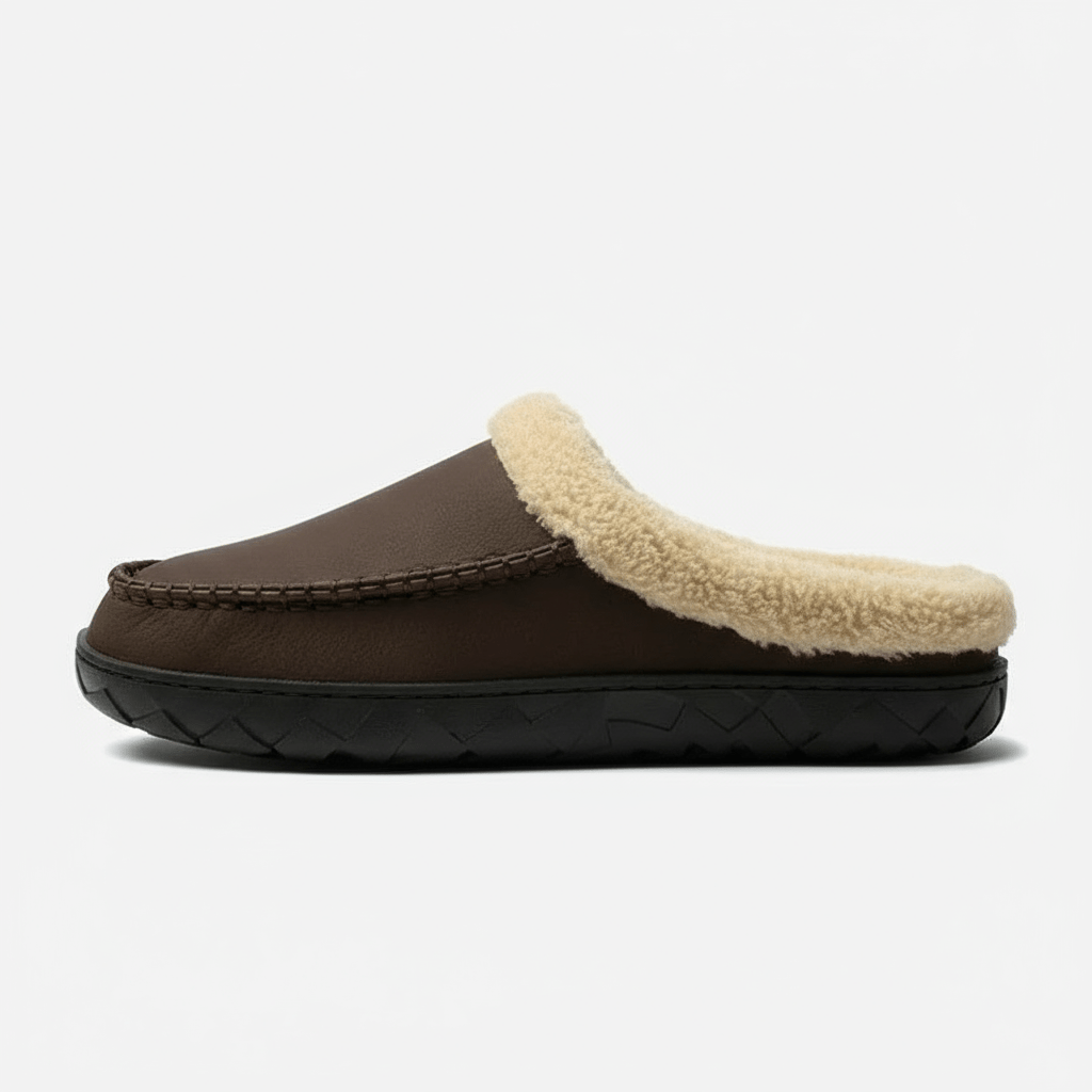 Chaussons Fourrés Aspect Mouton pour Homme