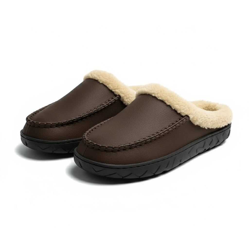 Chaussons Fourrés Aspect Mouton pour Homme