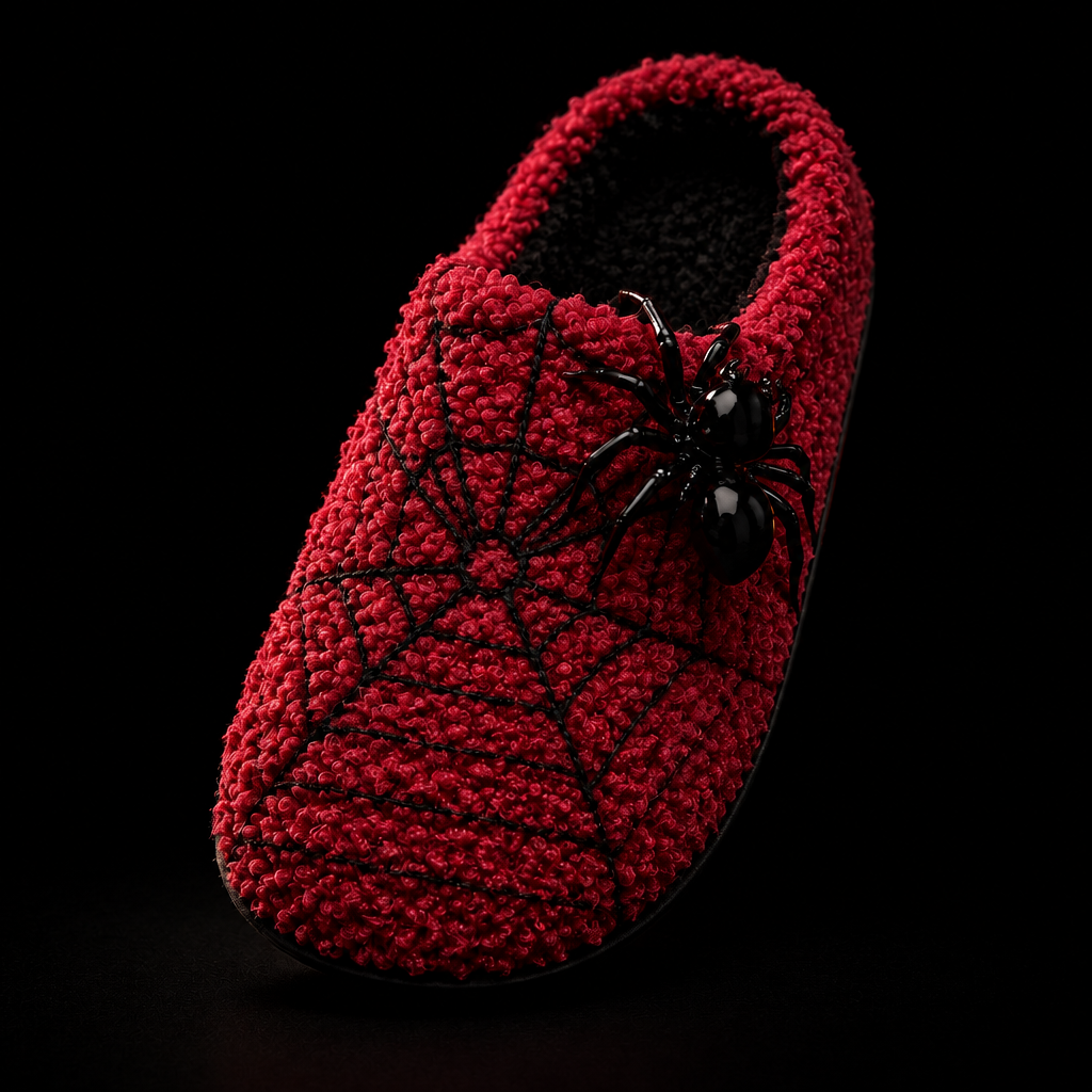 Chaussons Moumoute Halloween Toile d'Araignée