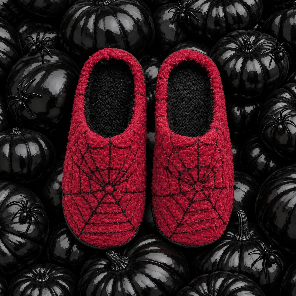 Chaussons Moumoute Halloween Toile d'Araignée