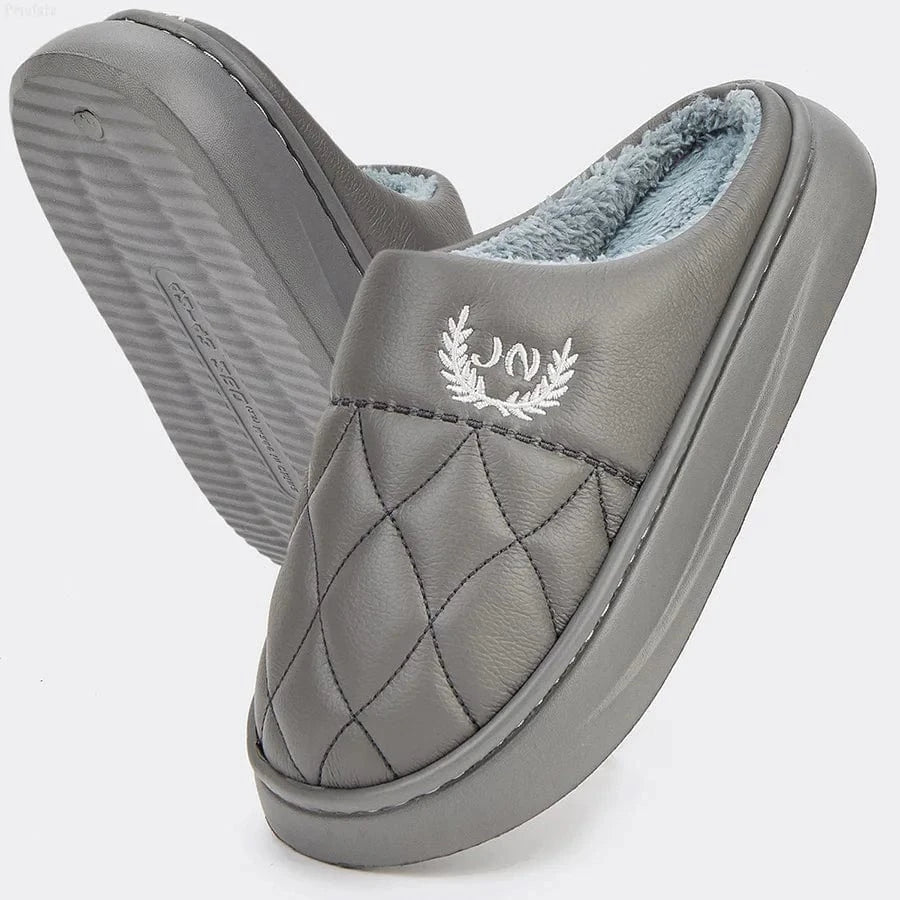 Chaussons Matelassés pour Homme Gris / 38-39