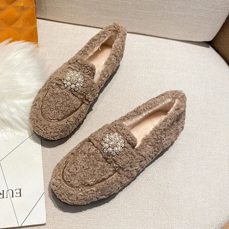 Chaussons Mocassins pour Femme Beige / 35