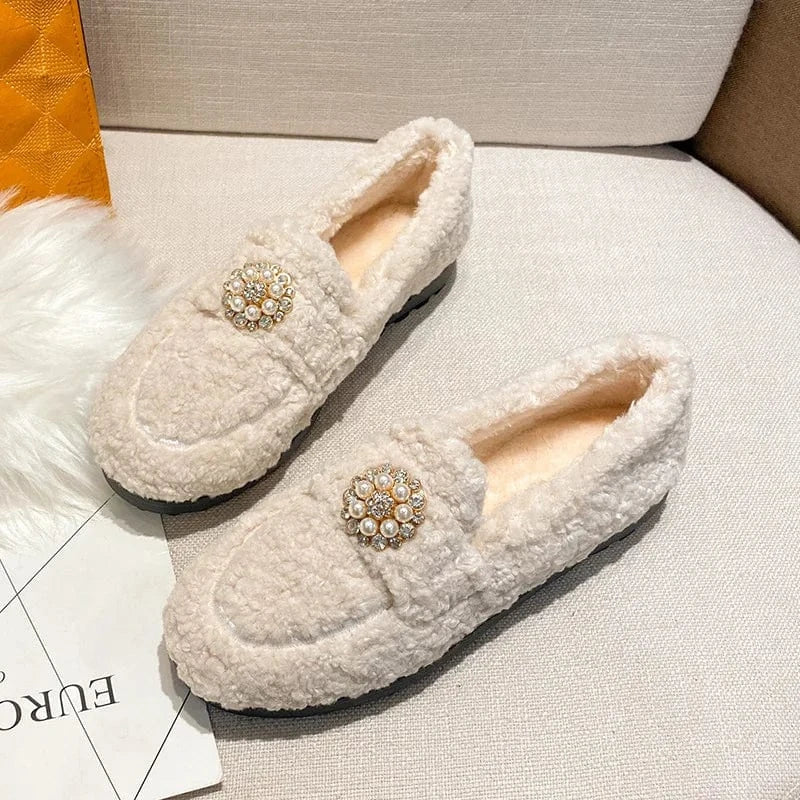 Chaussons Mocassins pour Femme Blanc cassé / 35