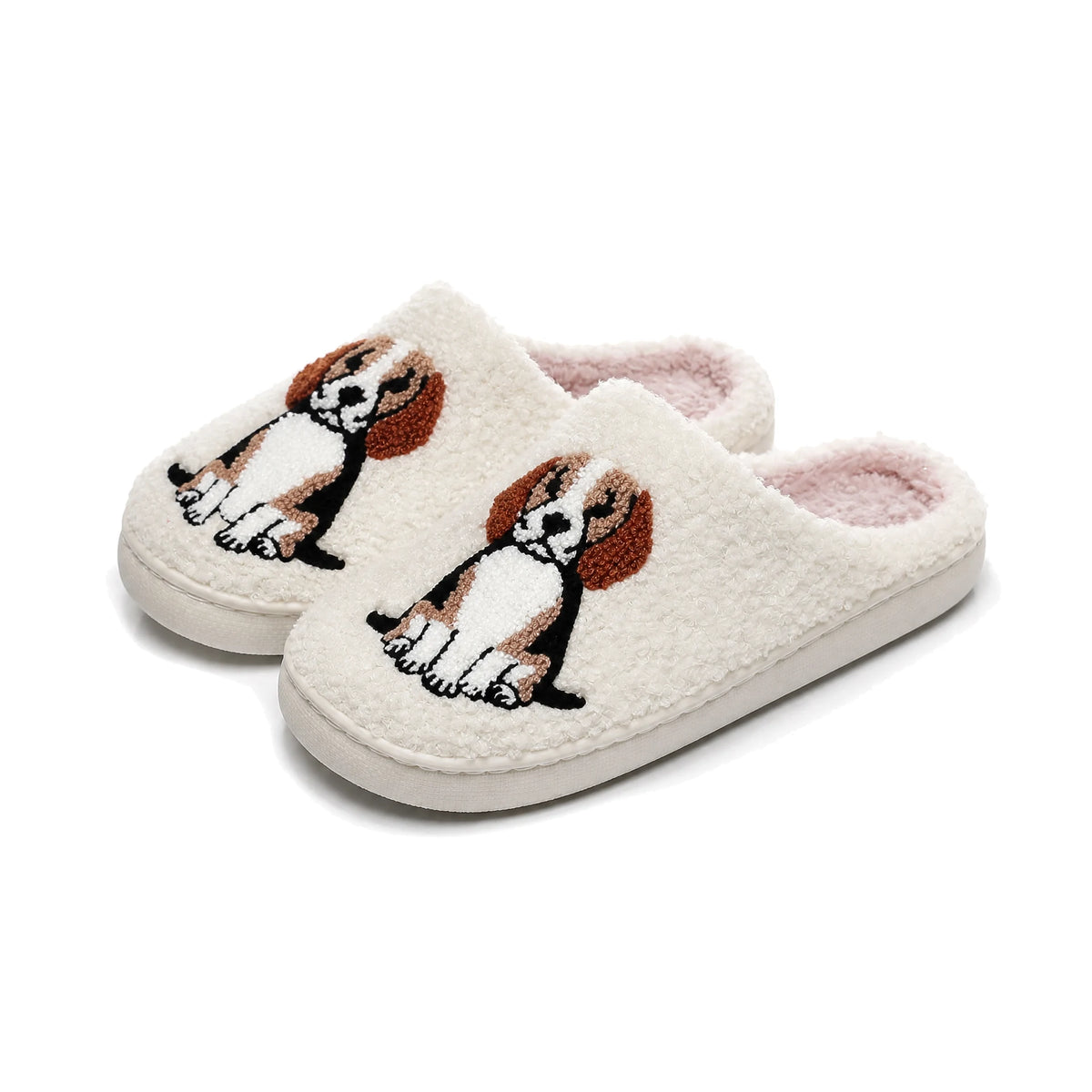 Chaussons Moumoute Beagle Bochausson vue trois-quarts de la paire