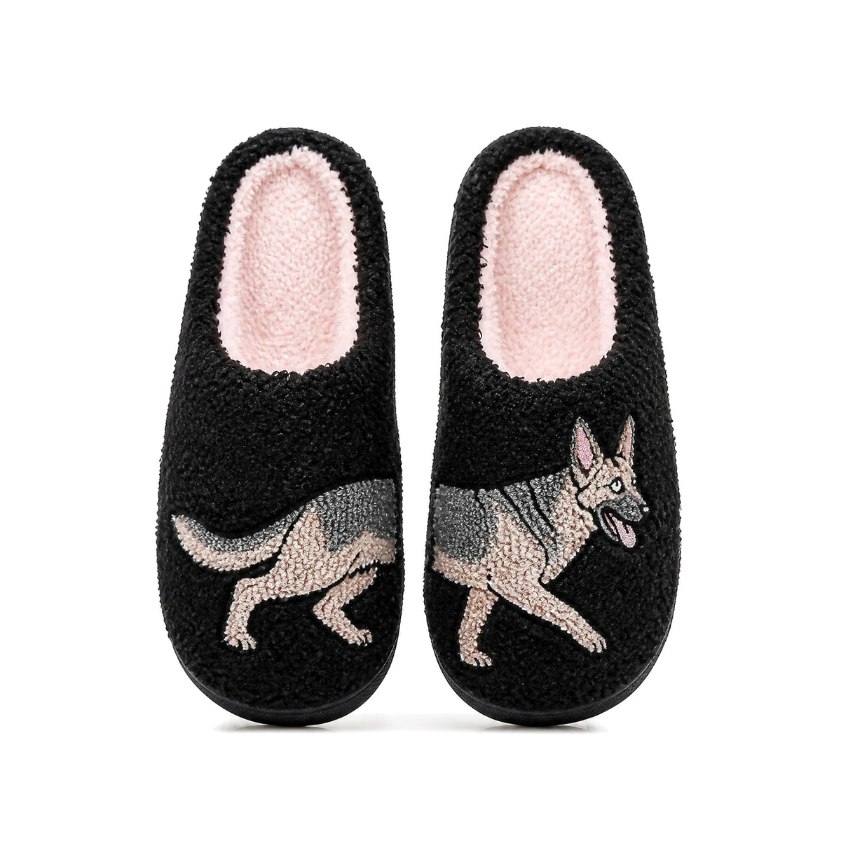 Chaussons Moumoute Berger Allemand Bochausson vue de dessus de la paire