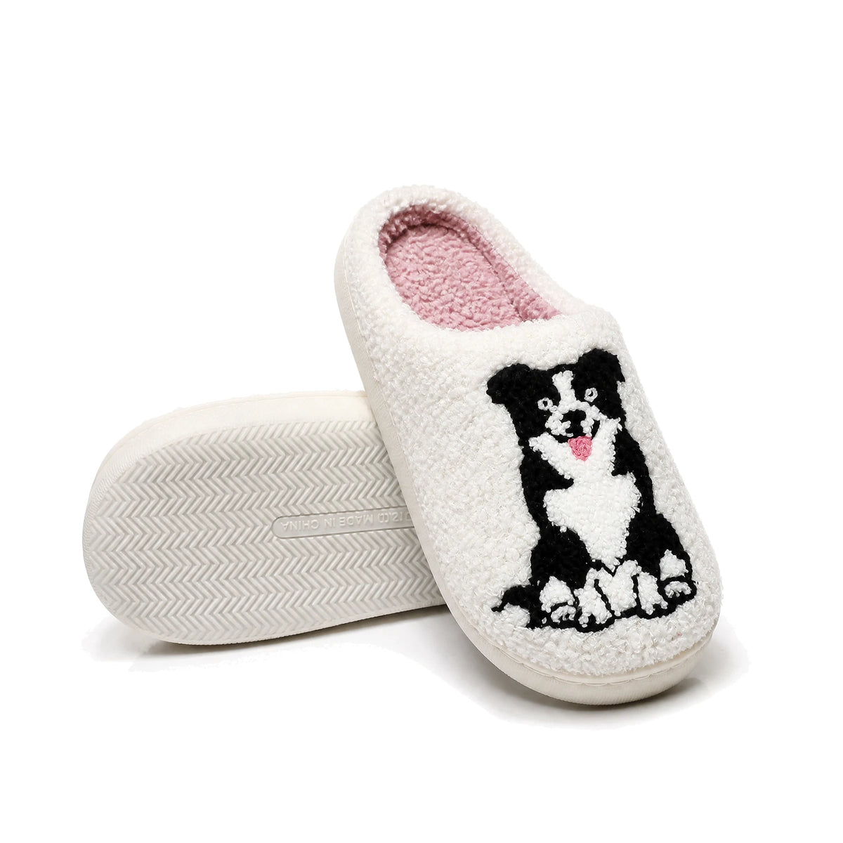Chaussons Moumoute Border Collie Bochausson semelle antidérapante